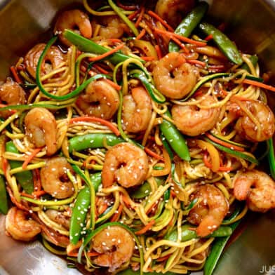 FRIDAY: Asian Zucchini Noodle Stir-Fry with Shrimp