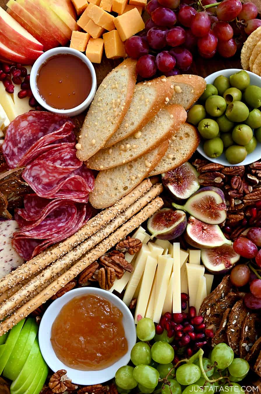 A close up of a fall charcuterie board