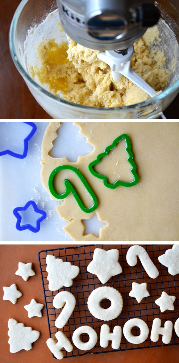 A collage showing how to make cutout cookies