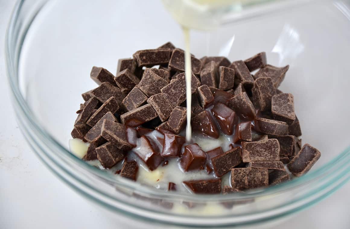 Chocolate chunks with heavy cream