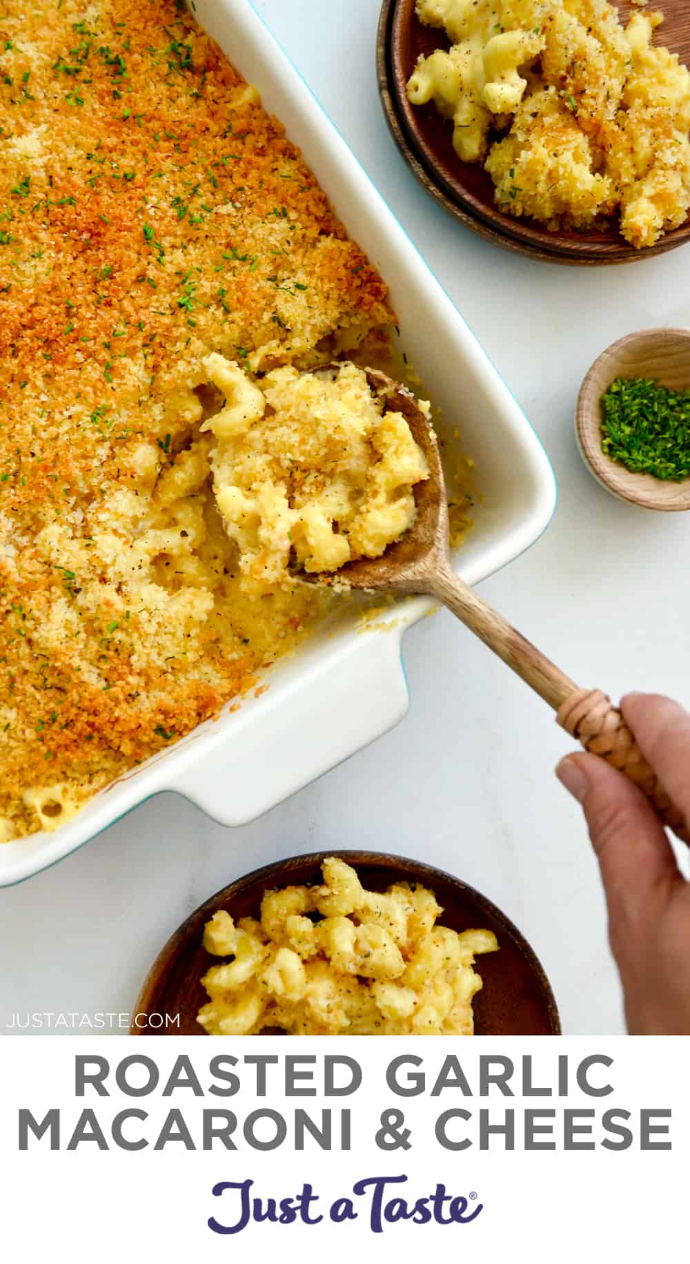 Roasted Garlic Mac and Cheese Just a Taste
