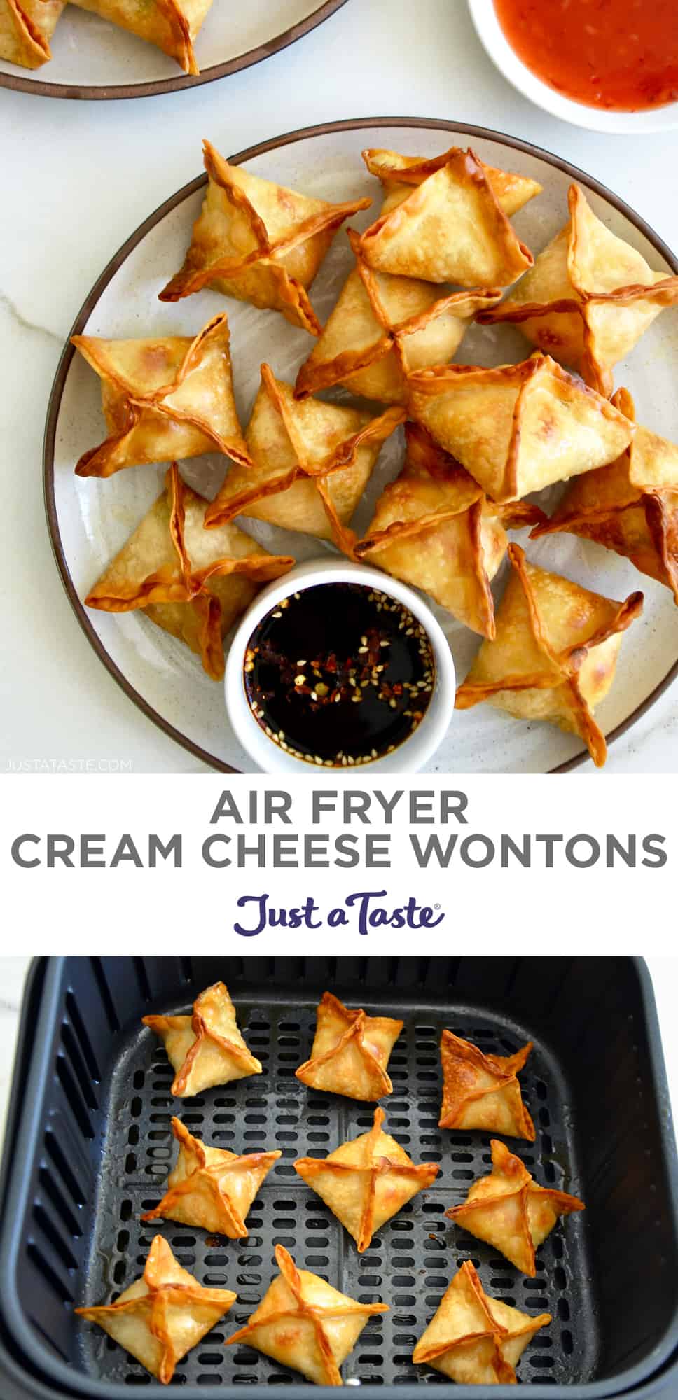 Air Fryer Cream Cheese Wontons Just a Taste