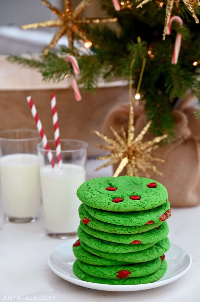 Cake Mix Grinch Cookies Just a Taste