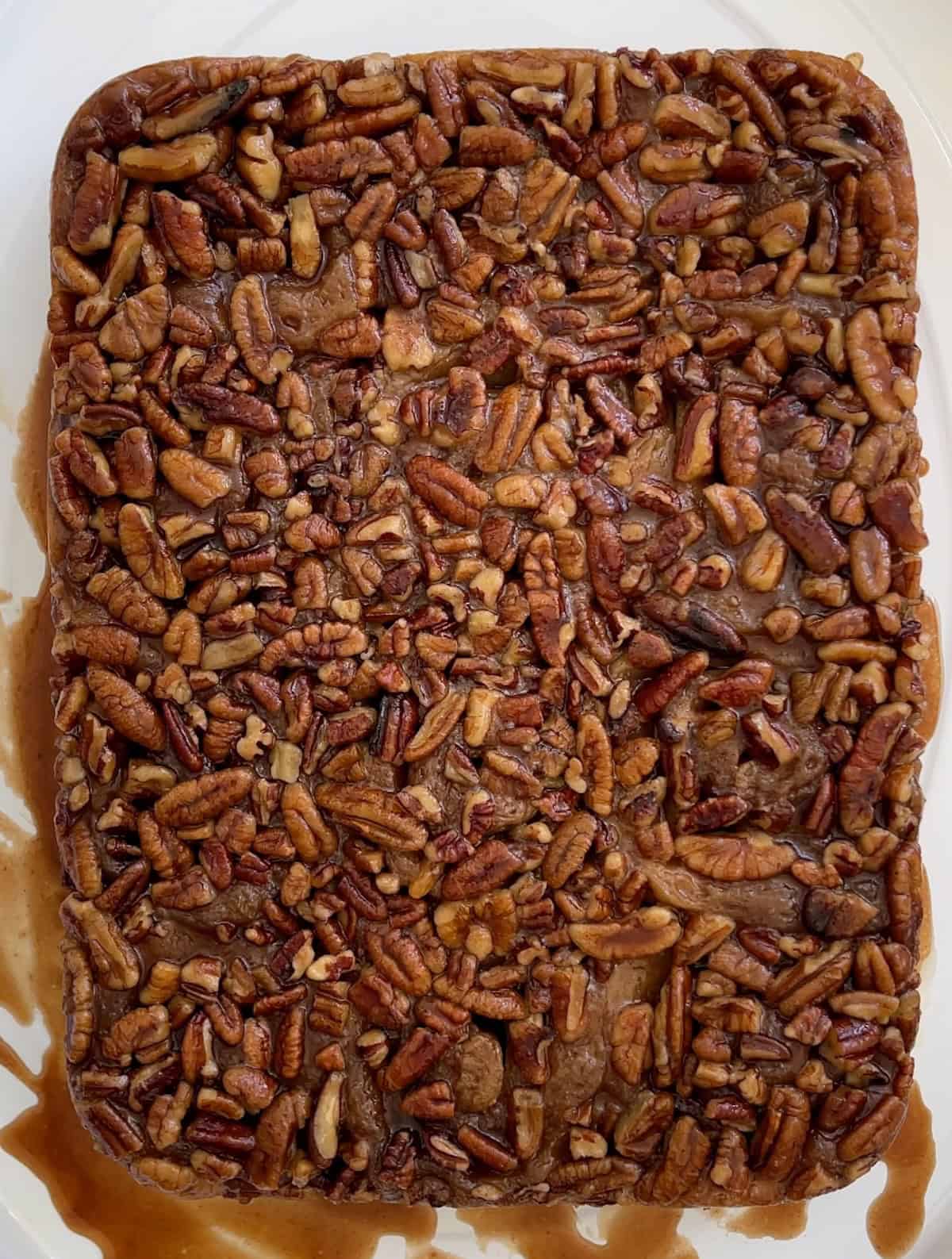 Sticky buns with a gooey maple pecan topping.