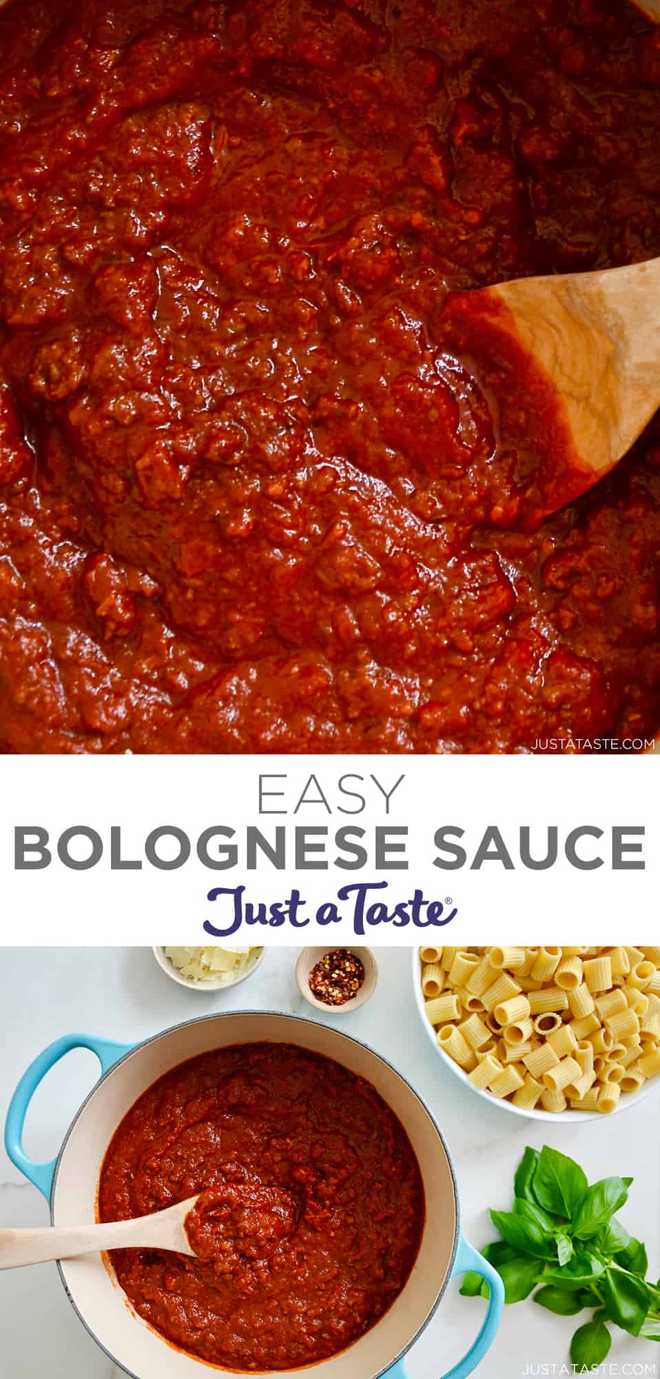 Easy Bolognese Sauce Just a Taste