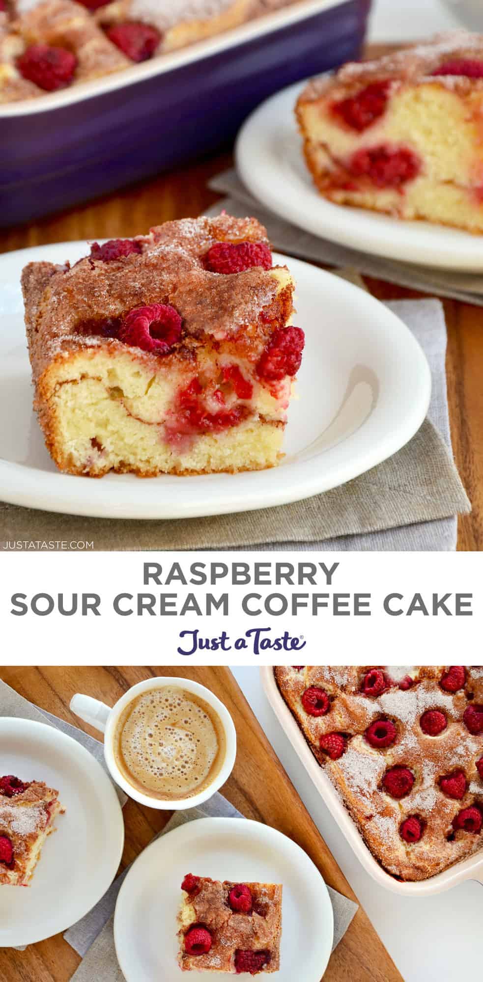 Raspberry Sour Cream Coffee Cake (with Crumb Topping)