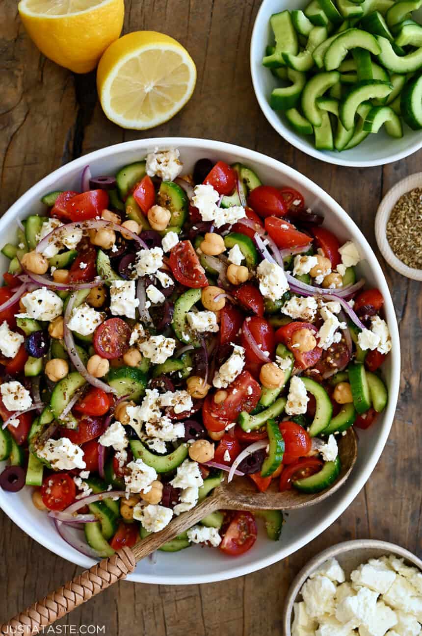 Greek Cucumber Tomato Salad Just a Taste