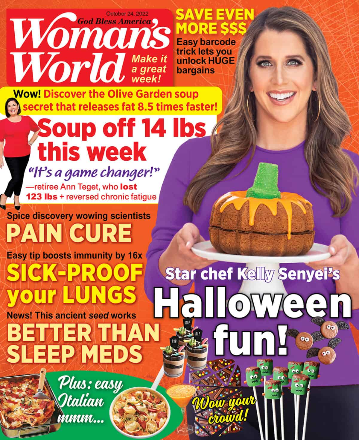 Kelly Senyei on the October cover of Woman's World magazine