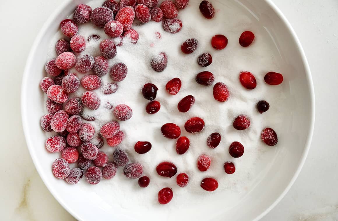 Easy Sugared Cranberries - Just a Taste