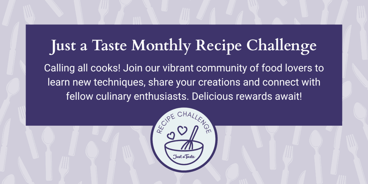Just a Taste Recipe Challenge banner.