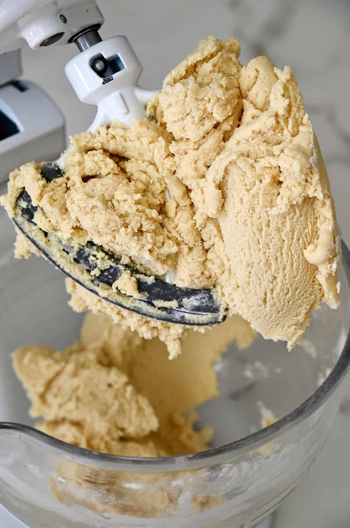 Sugar cookie dough in a bowl.